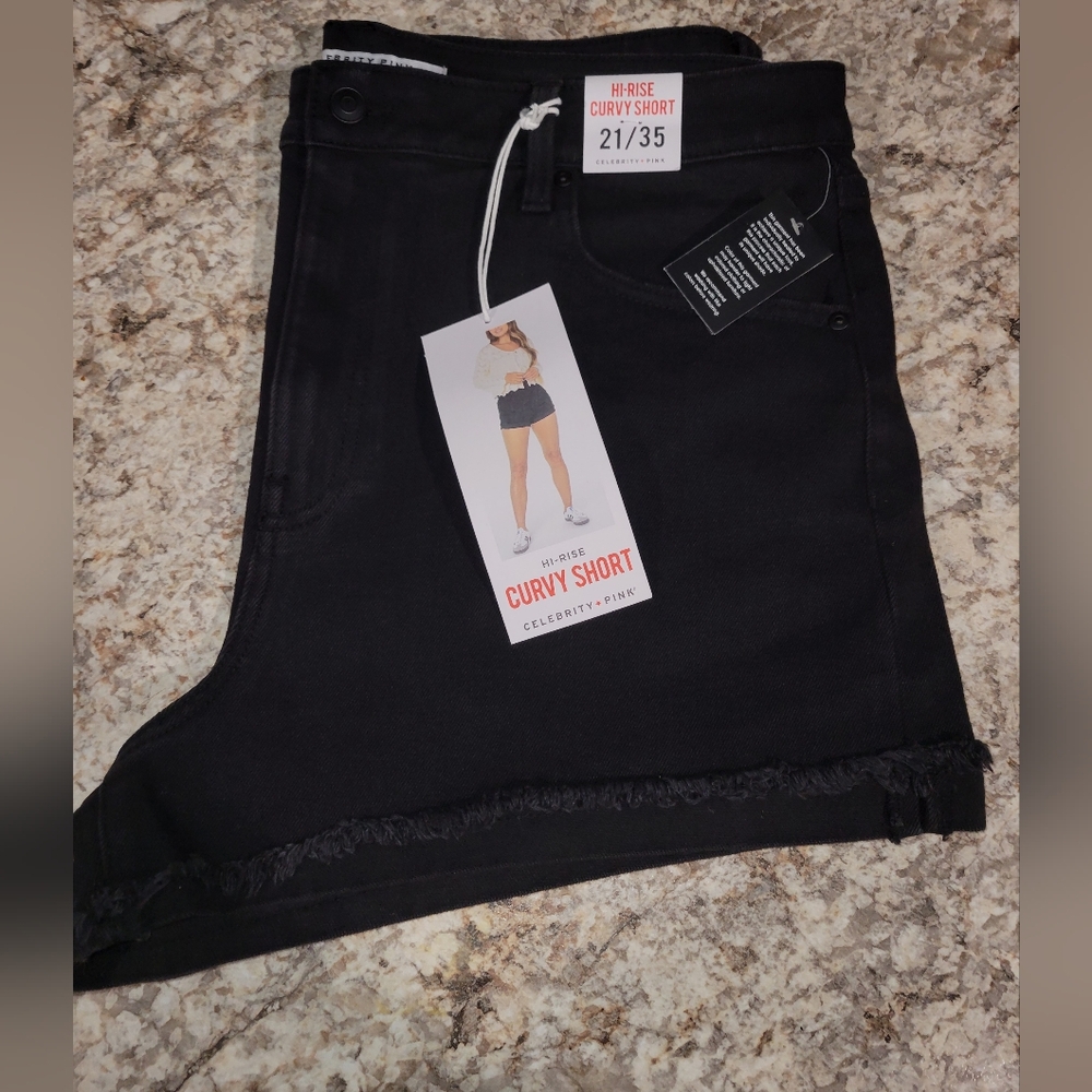 Celebrity Pink Black Curvy High-Rise Shorts NWT